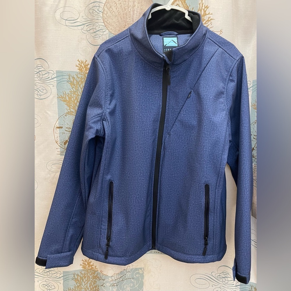 Iceburg Womens Ski Sport‎ Jacket Outerwear Cobalt Blue Black EUC Winter Board Lg